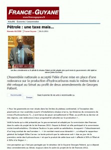 Article de France-Guyane du 26 novembre 2011