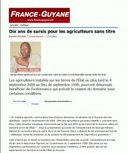 Article de France-Guyane du 17 décembre 2011