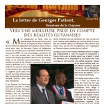 Couverture de la lettre de Georges Patient - Février 2014