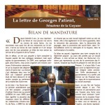 Couverture de la lettre de Georges Patient - juillet 2014